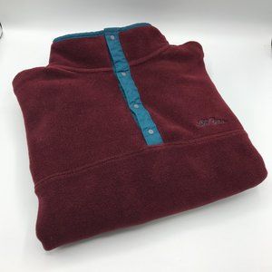 Vintage L.L. Bean Maroon Pullover Fleece Sweater Size Medium